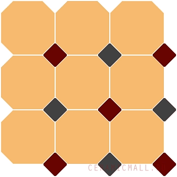 Настенная Octagon New Octagon Ochre Yellow 21/Brick Red 20 + Black 14 Dots 30x30
